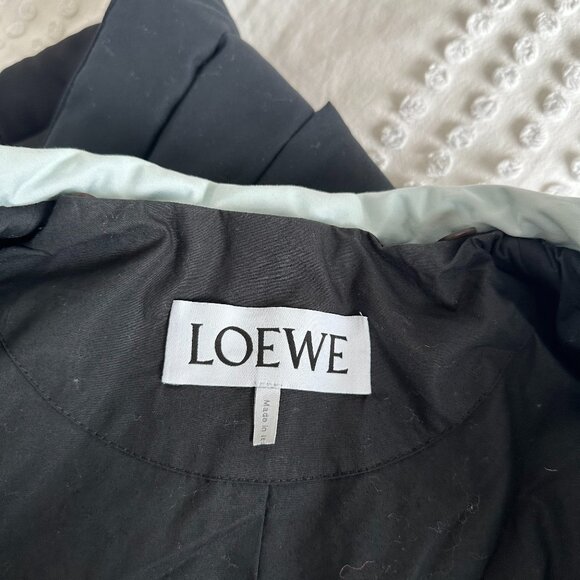 Loewe Bomber Jacket Quilted Color-block Balloon Sleeves w/ Detachable Wrap Scarf - Picture 2 of 15